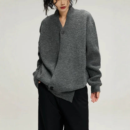 Damen Strickcardigan Modern mit Revers Glamour Style - BerlinGlamour