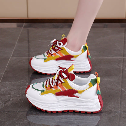 Damen Sneaker Sportlich Chunky Farbenfroh