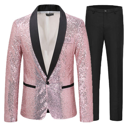 Herren Paillettenanzug Glitzernd Party Anzug