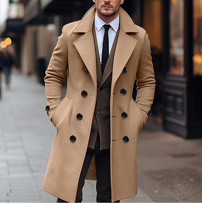 Herren Wollmantel Doppelgrund Warm Winter