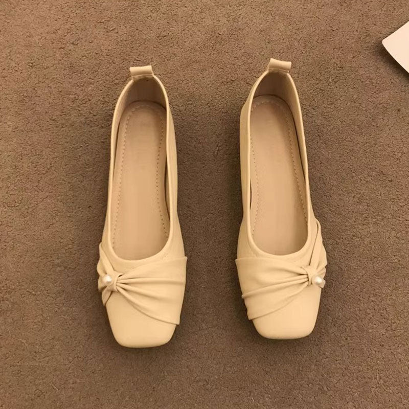 Damen Ballerinas Weich Bequem mit Knoten Detail