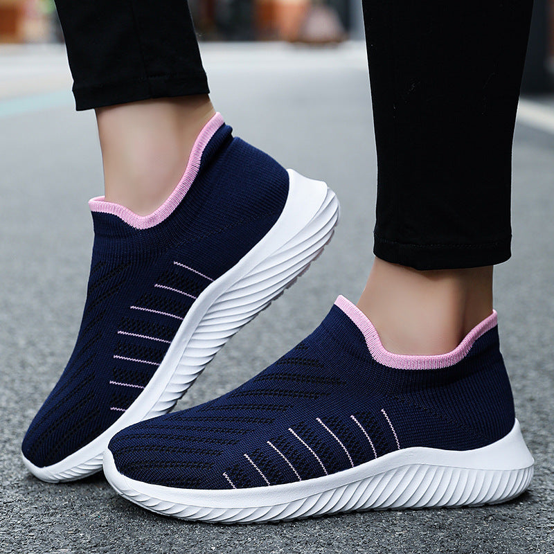 Damen Sneaker Sportlich atmungsaktiv Slip-On Schuhe