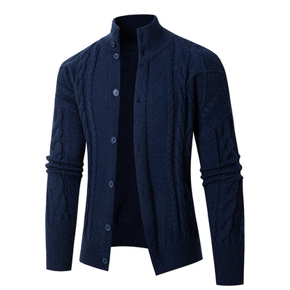Herren Strickjacke Kabelmuster Elegant Modern