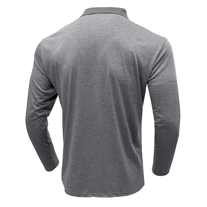 Herren Polo-Shirt Langarm Streifen Modern