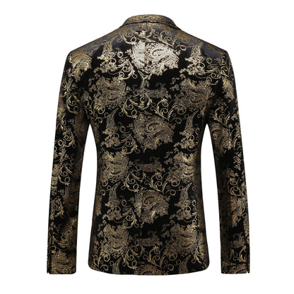 Herren Smokingsanzug Blazer Elegant mit Pailletten Muster