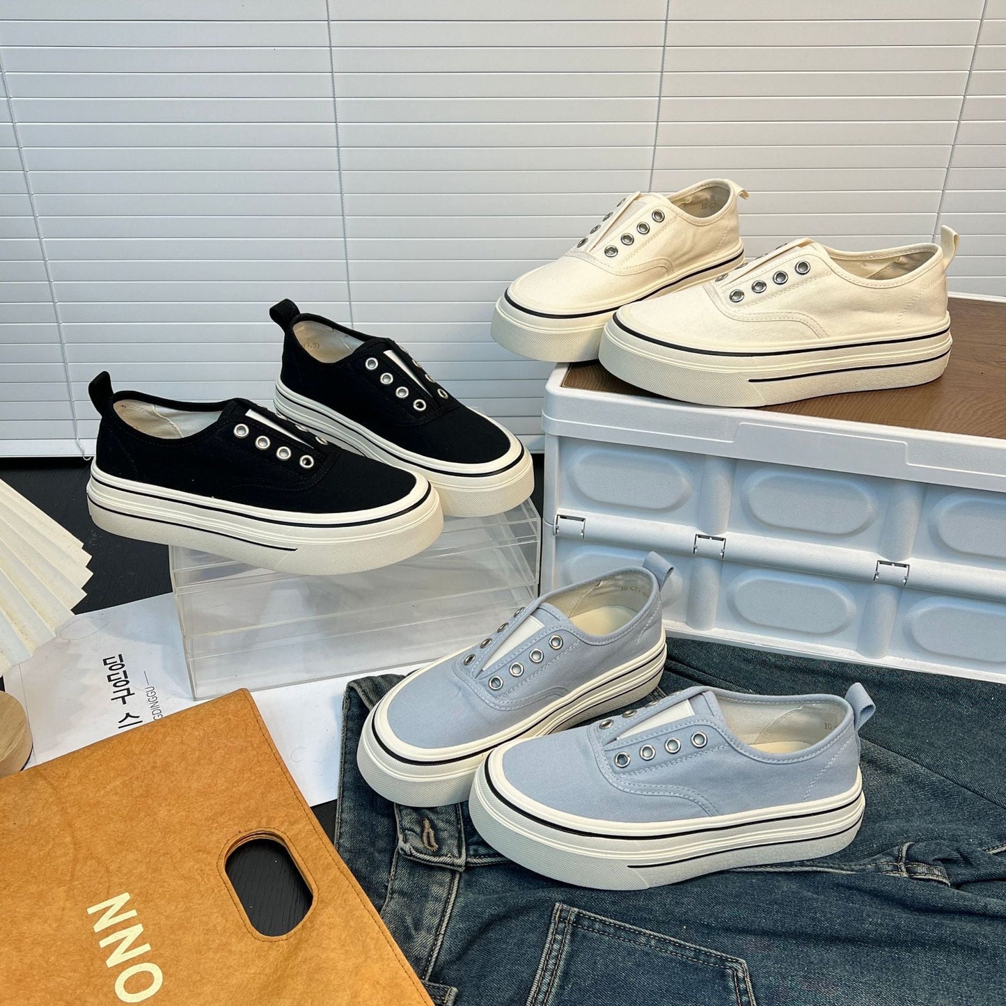 Damen Sneaker Bequem Plateau Schuhe Fashion