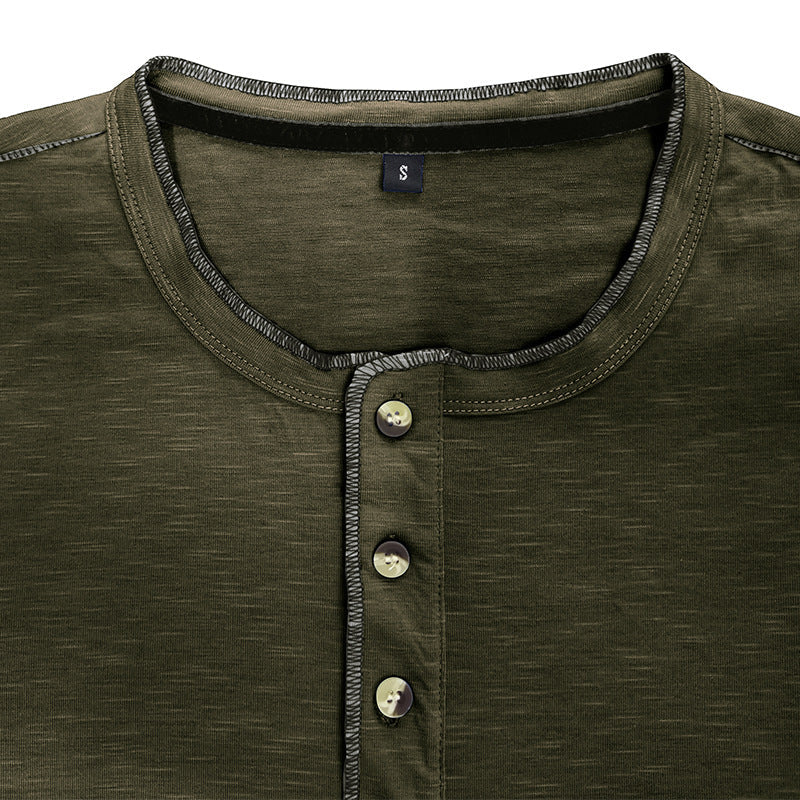Herren Langarmshirt Modern mit Knöpfen Berlin Style