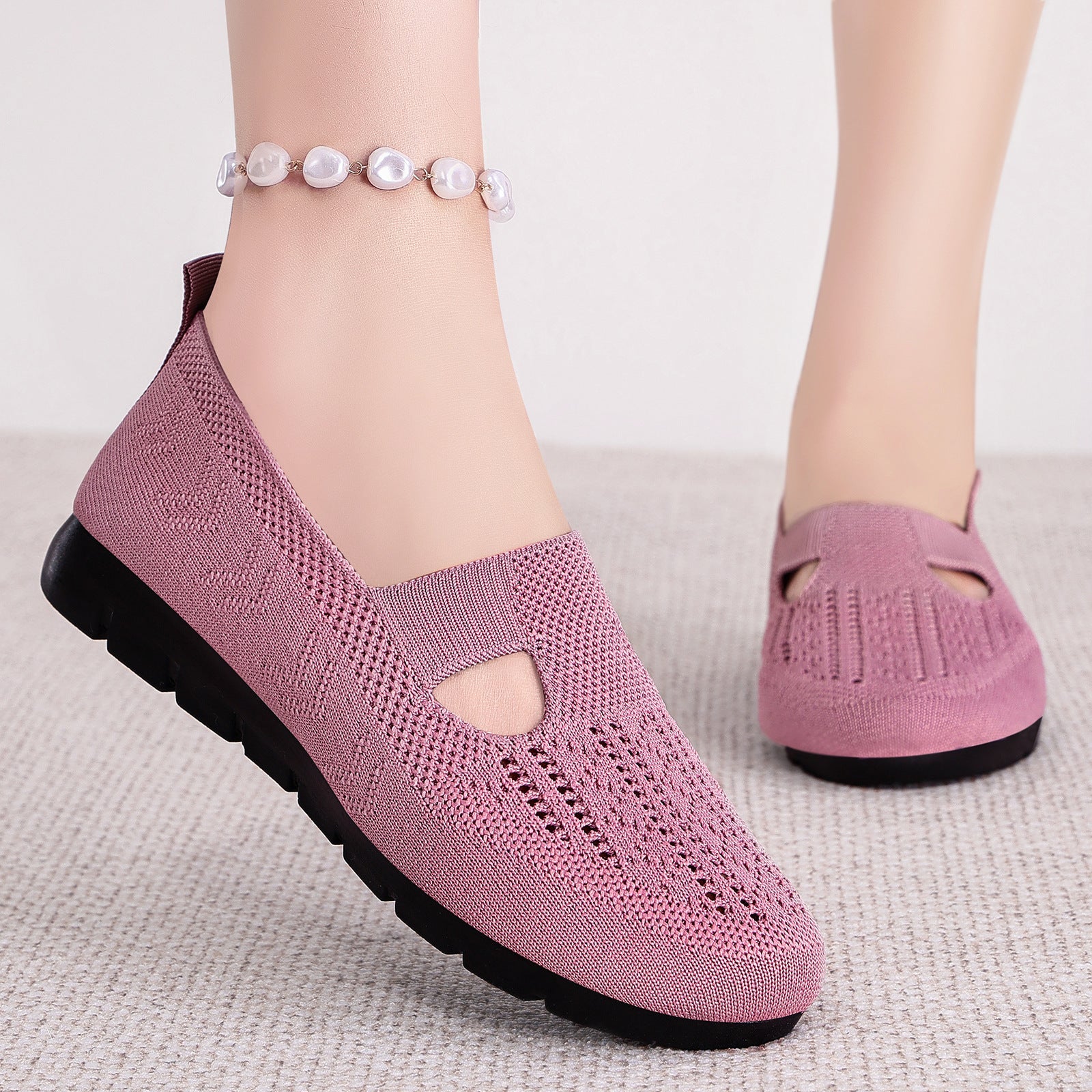 Damen Slip-On Schuhe Komfort Atmungsaktiv Elastisch - BerlinGlamour