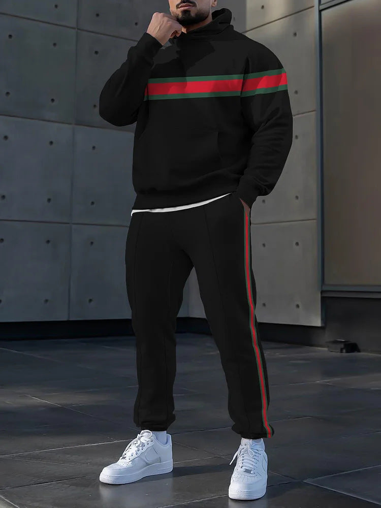 Herren Sportanzug Jogging Set Streifenmuster Modern