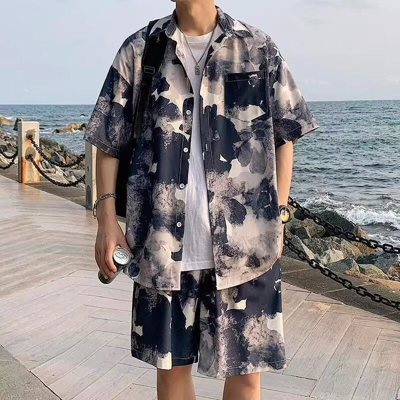 Männer Kurzarm Set Moderne Muster Shirts - BerlinGlamour