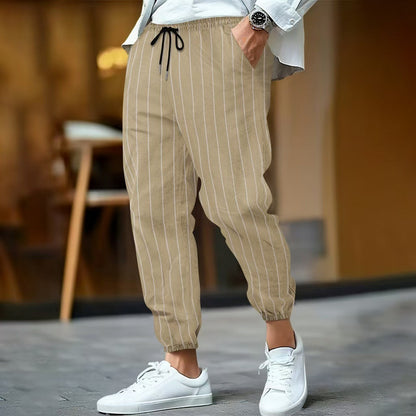 Herren Freizeithose Mit Streifenmuster Elegant Modern