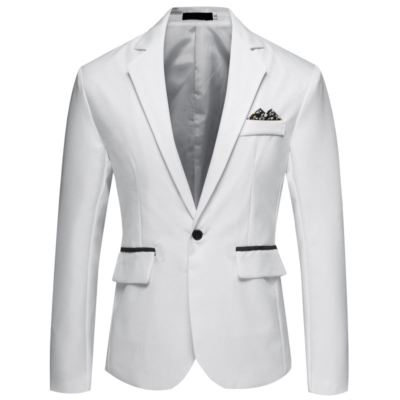 Herren Blazer Elegant Seide Optik Knopf Schließung Modern