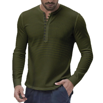 Herren Langarmshirt Streifenmuster Modern