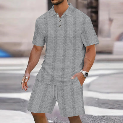 Herren Kurzarmhemd und Bermuda Set atmungsaktiv Casual