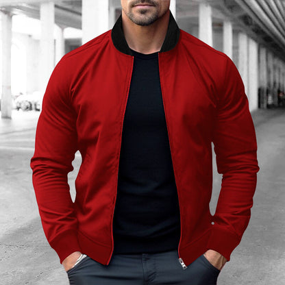 Herren Sportjacke Warm Mit Reißverschlusstaschen