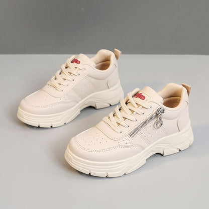 Damen Sneaker Sportlich mit Reißverschluss und Weichem Innenfutter