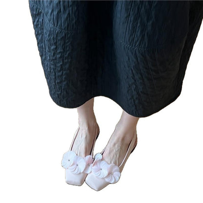 Damen Slingback Schuhe Blumen Applikationen Hochhackig Komfort
