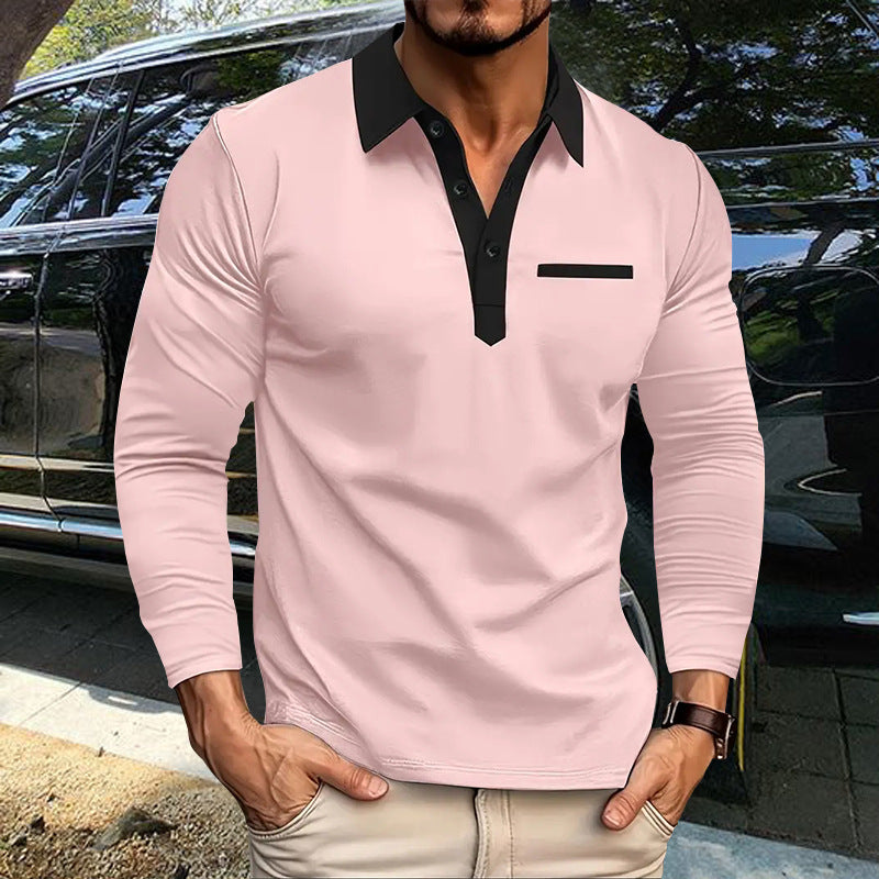 Herren Poloshirt Modern Kragen Brusttasche Trendig