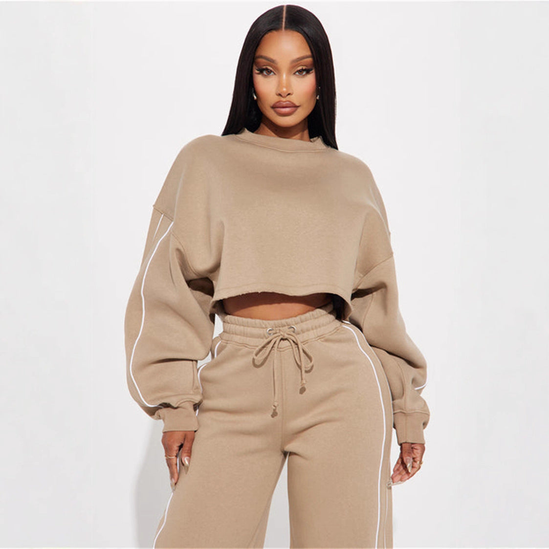 Damen Hoodie Lässig Crop Top Trendig
