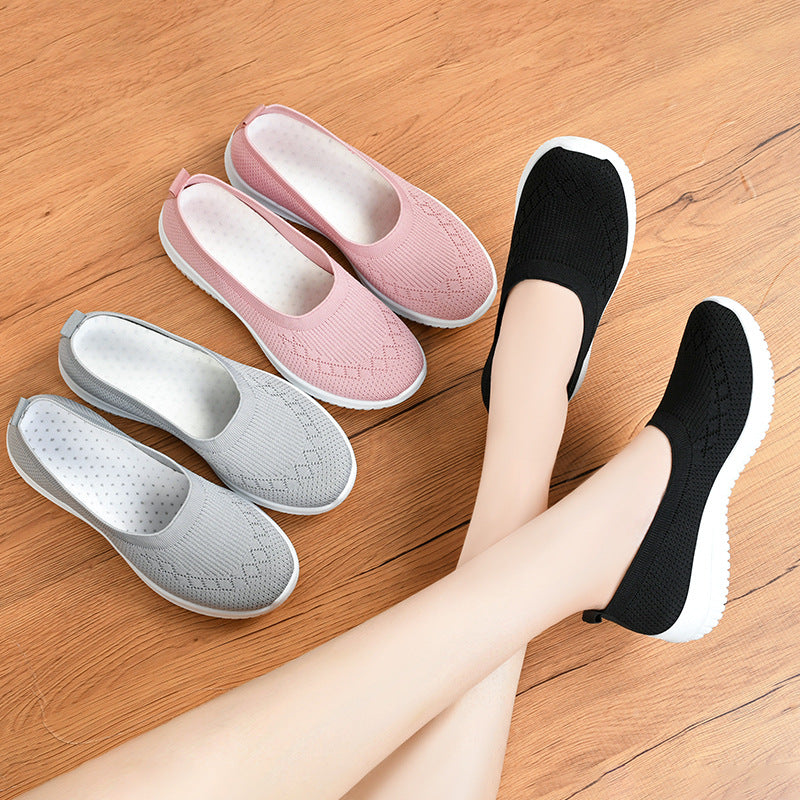 Damen Sneaker Bequem Luftig Slip-On Flexibel