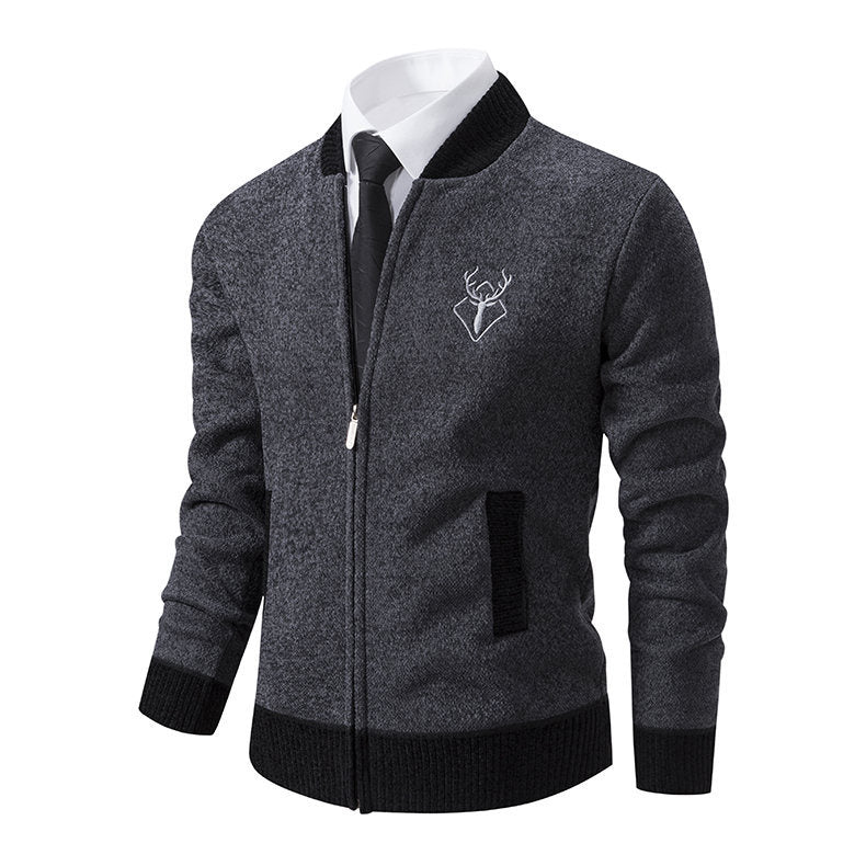 Herren Strickjacke Sportlich Reißverschluss Modern