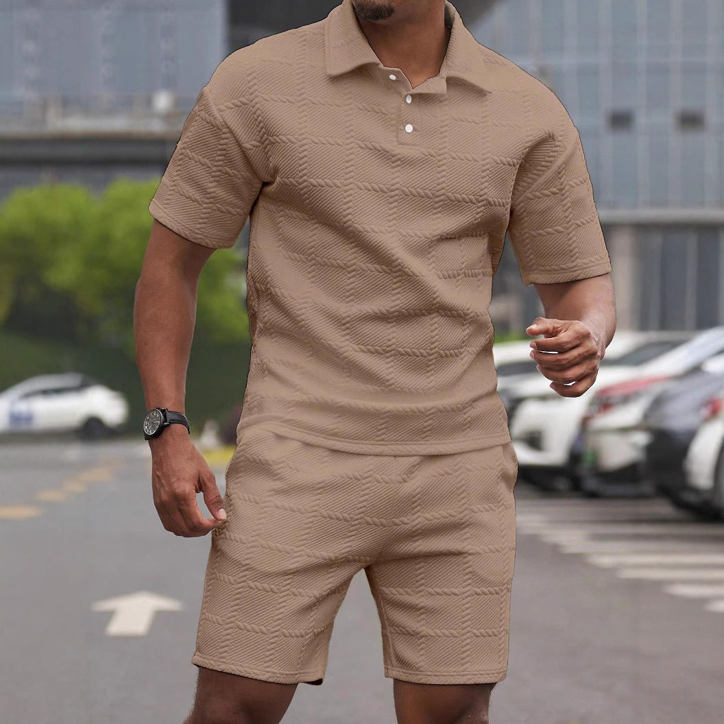 Herren Sportset Kurzarm funcional mit Struktur Optik