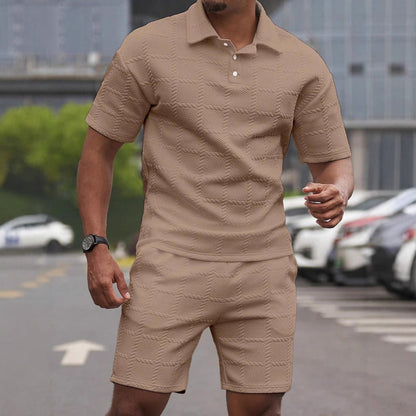 Herren Sportset Kurzarm funcional mit Struktur Optik