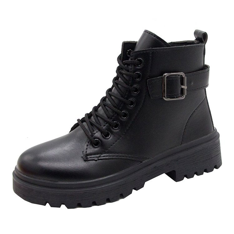 Damen Stiefeletten Schnürschuhe Robust mit Reißverschluss