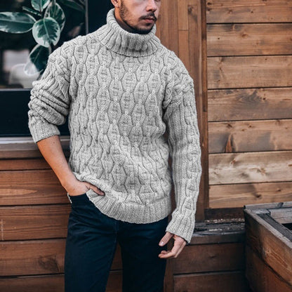 Herren Rollkragenpullover Grobstrick Kaschmir Optik