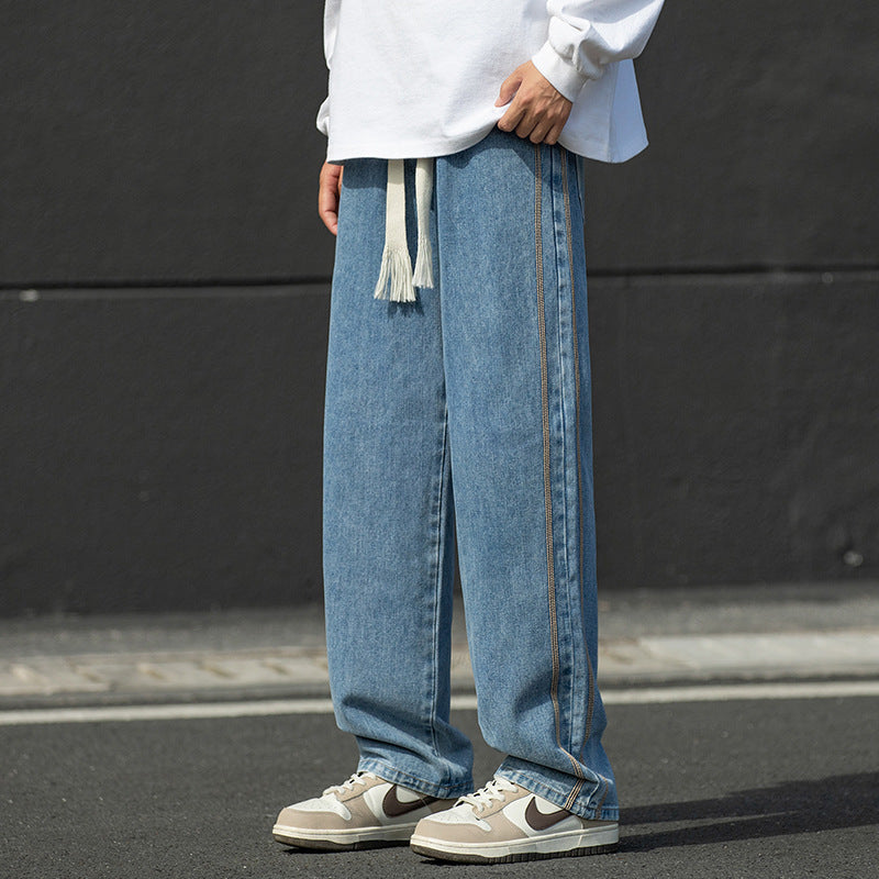 Herren Jeanshose Relaxed Fit Kontrastnähte Modern