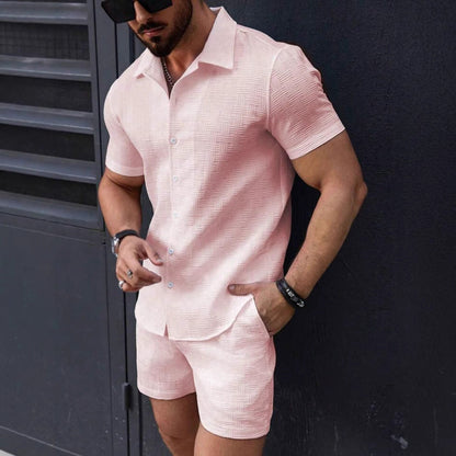 Herren Kurzarm Set Texturiert Modern Berlin Style
