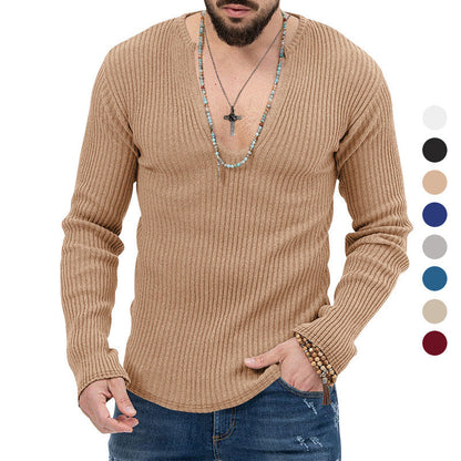 Herren Pullover Langarm V-Ausschnitt Moderner Schnitt - BerlinGlamour