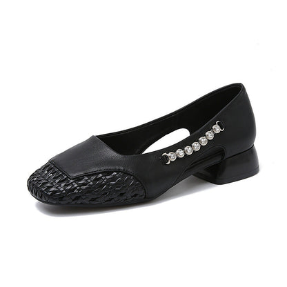 Damen Ballerinas Glänzend Flechtmuster Modern
