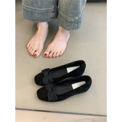 Damen Ballerinas Elegante Schleife Samt - BerlinGlamour