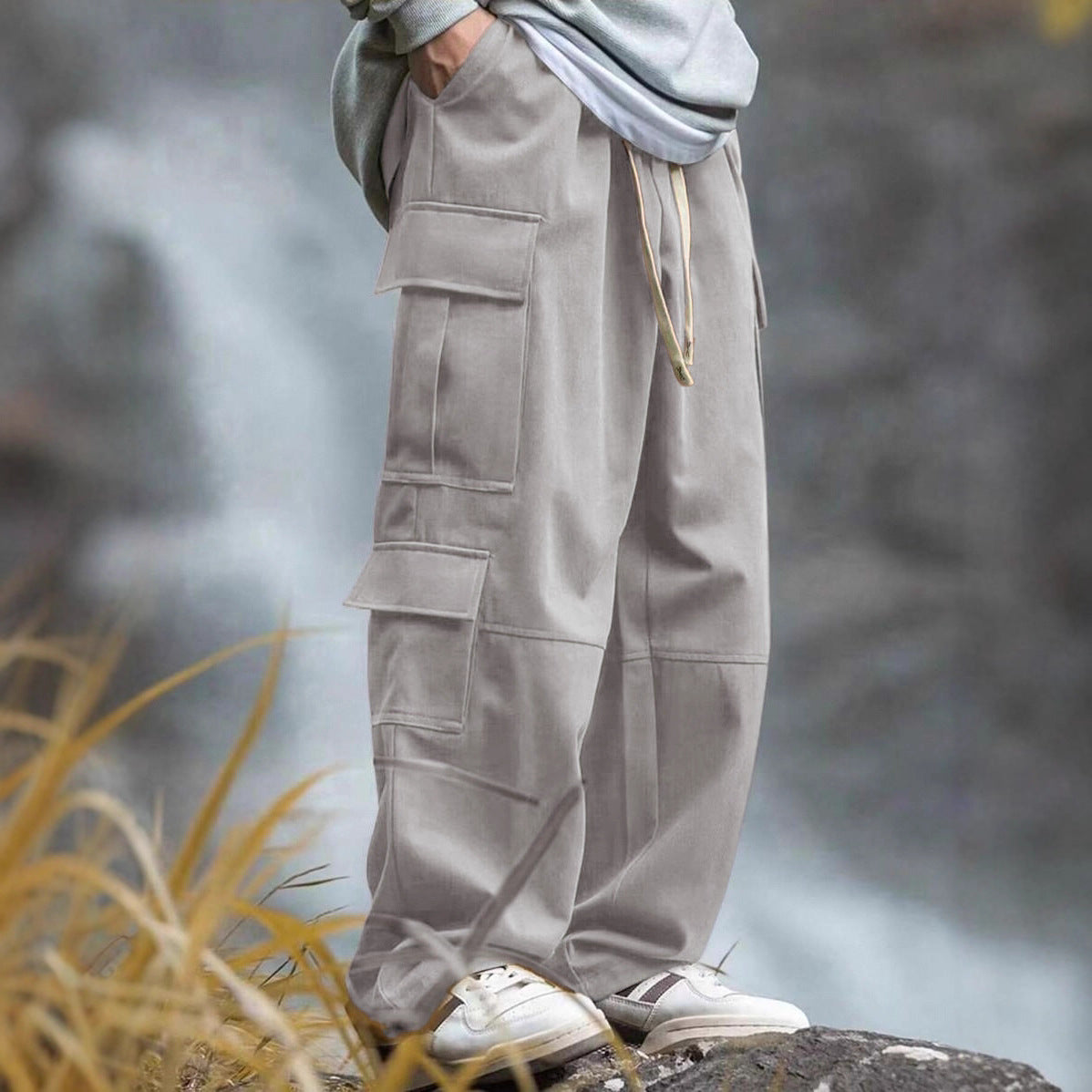 Herren Cargo-Hosen Bequem mit Seitentaschen und Relaxed-Fit