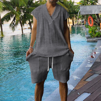 Herren Sommer-Set Kurzarm-Oberteil und Shorts Sportlich