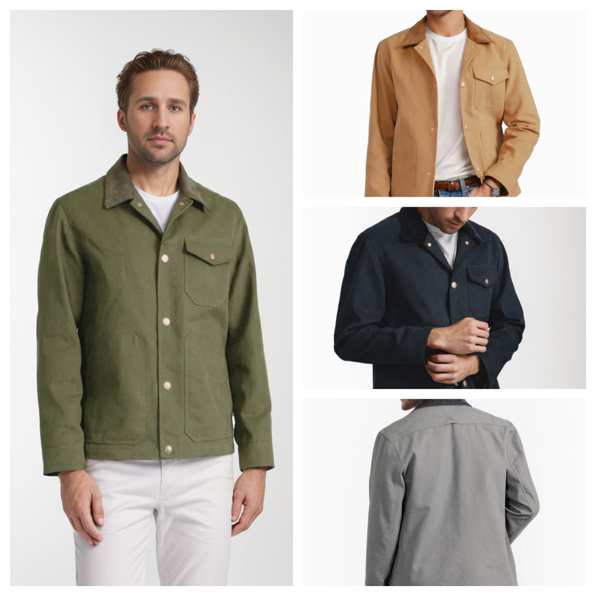 Herren Lederjacke Suede Modern mit Taschen - BerlinGlamour