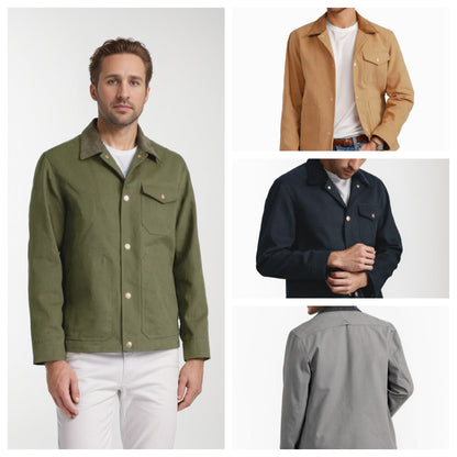 Herren Lederjacke Suede Modern mit Taschen - BerlinGlamour