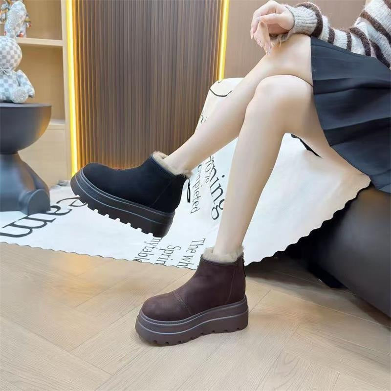 Damen Ankle Boots Flauschig Rutschfest Winterstiefel - BerlinGlamour