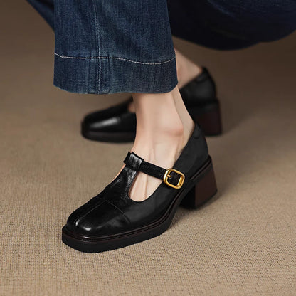 Elegante Damen Mary Janes Schuhe Hochwertig Leder - BerlinGlamour