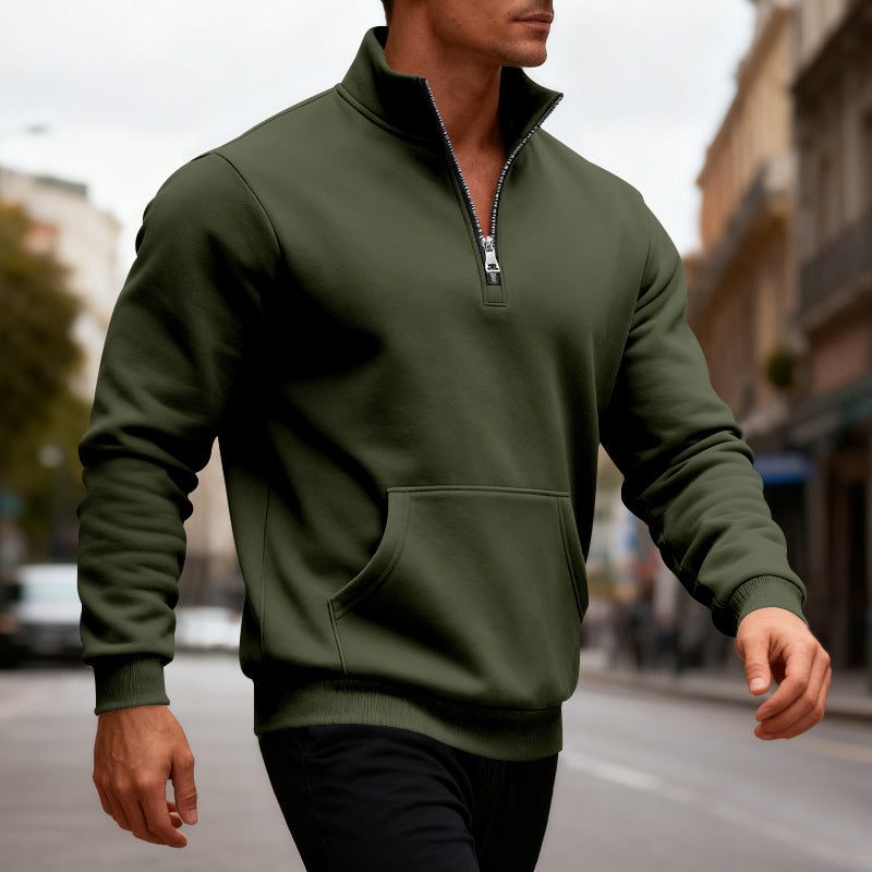 Herren Fleecejacke Halbzipp Reißverschluss Warm