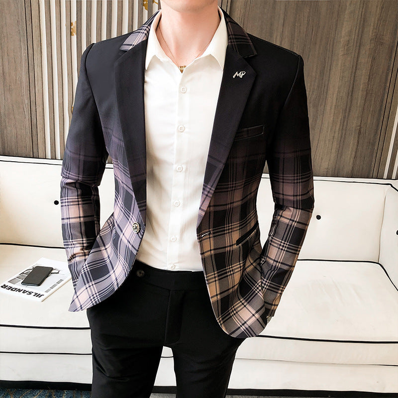 Herren Blazer Karo Moderner Schnitt Elegant