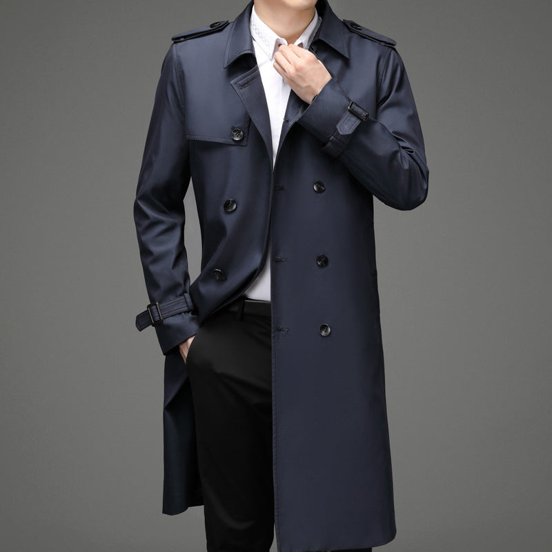 Herren Trenchcoat Modern mit Doppelknopf und Taschen - BerlinGlamour