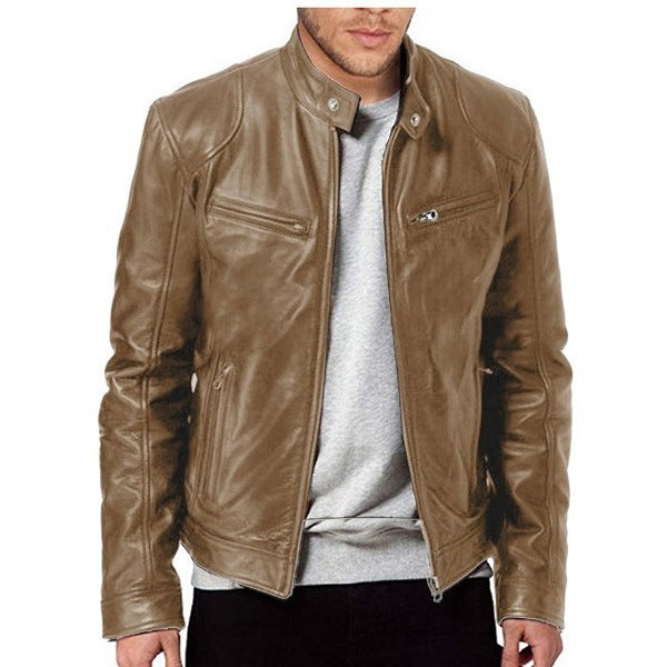 Lederjacke Herren Modern Schnitt Weiches Leder