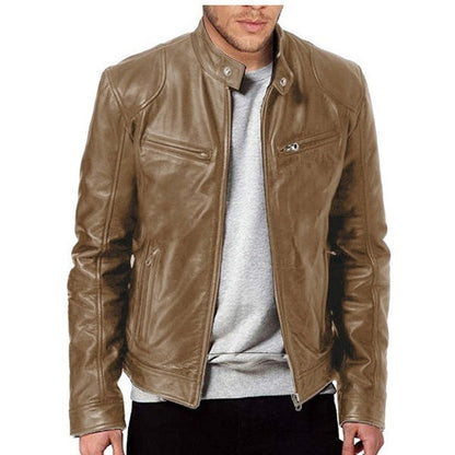 Lederjacke Herren Modern Schnitt Weiches Leder