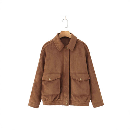 Damen Jacke Großtaschen Lässiger Schnitt