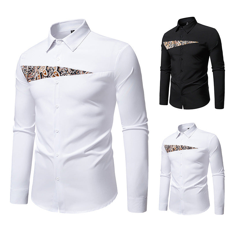 Herren Hemd Langarm Paisley Design Modern