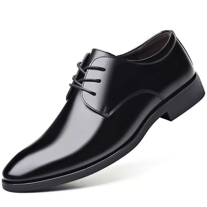 Elegante Herren Schnürschuhe Schwarz Lederschuhe