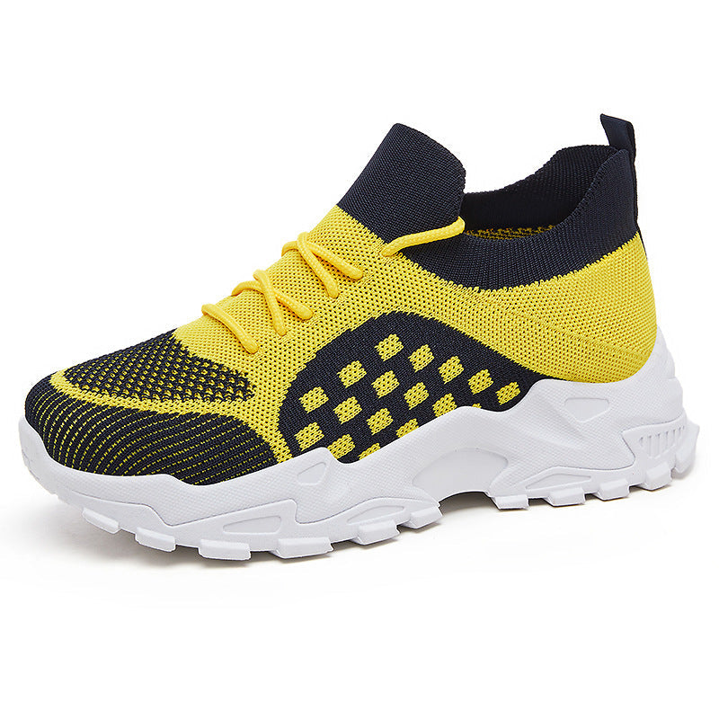 Damen Sneaker Leicht Strick Schnürsenkel Flexibel Bequem