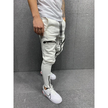 Herren Jogginghose Sportlich Slim Fit Mit Reißverschluss